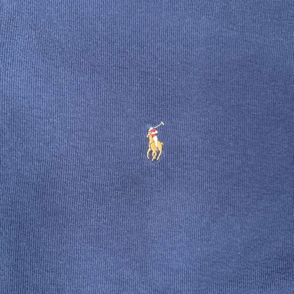 Polo Ralph Lauren Sweater Mens 2XLT XXL Estate Rib Navy Blue 1/4 Zip Pull Over